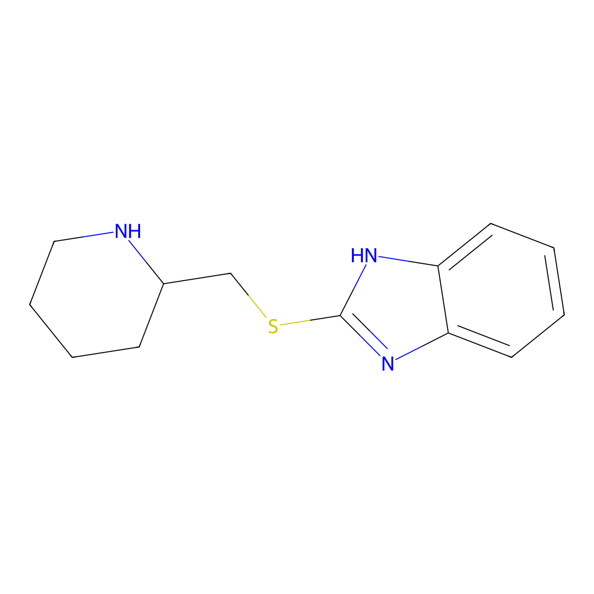 2-((Piperidin-2-ylmethyl)thio)-1h-benzo[d]imidazole molecular structure, CAS 1281942-04-8