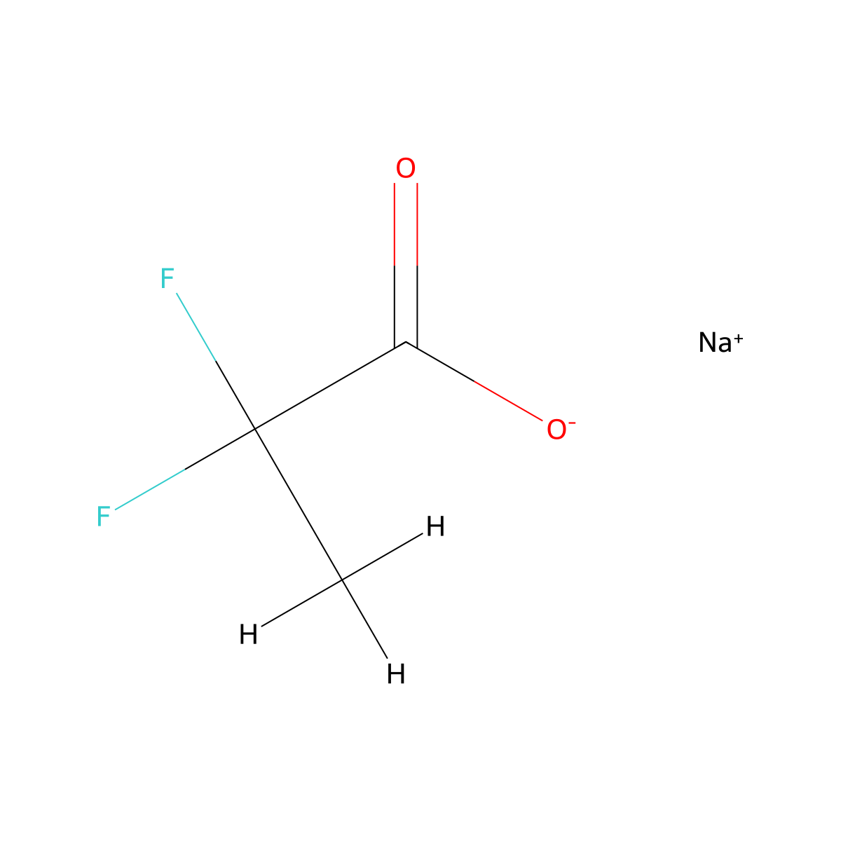 Sodium 2,2-difluoropropionate molecular structure, CAS 1281943-34-7