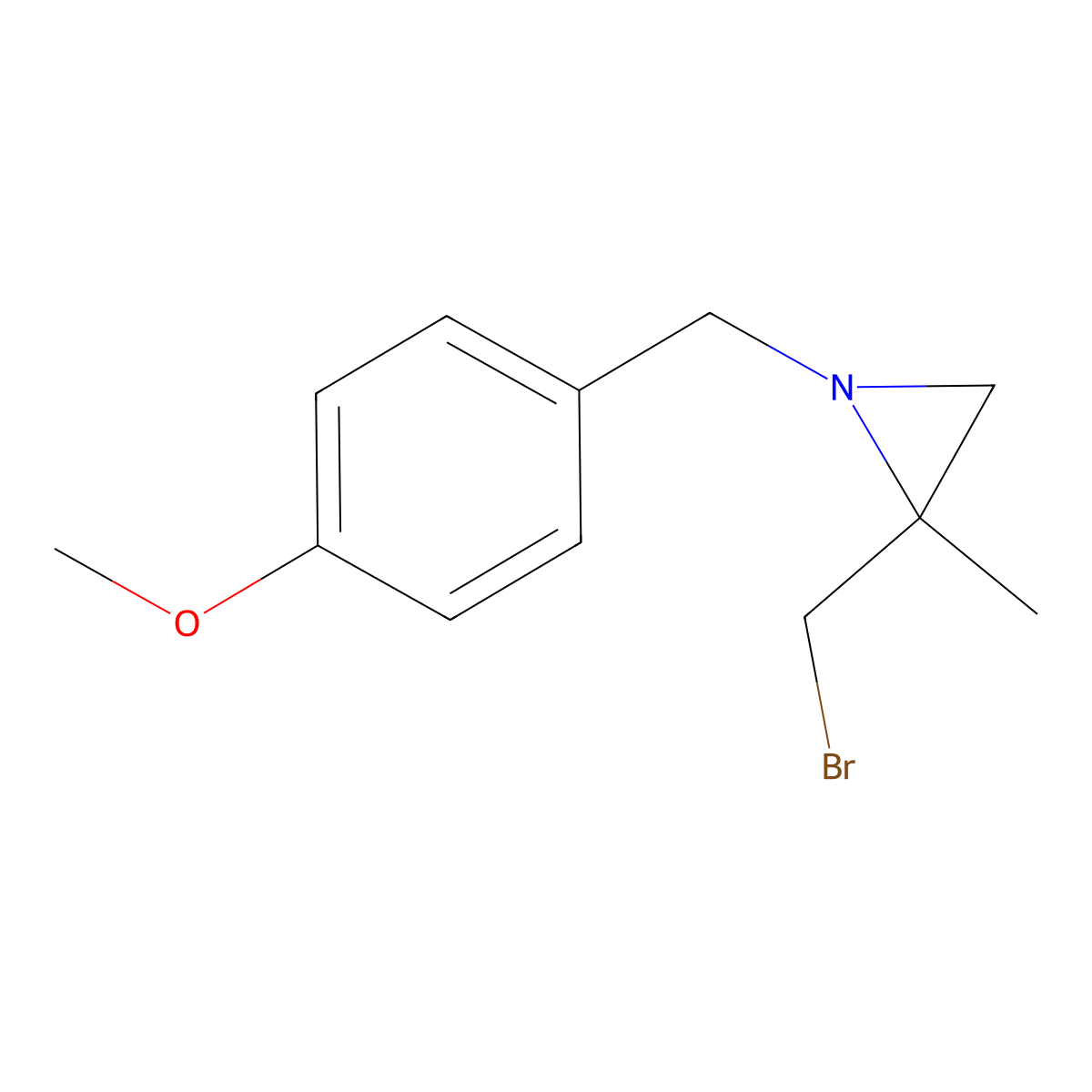 2-(Bromomethyl)-1-(4-methoxybenzyl)-2-methylaziridine molecular structure, CAS 1281964-02-0