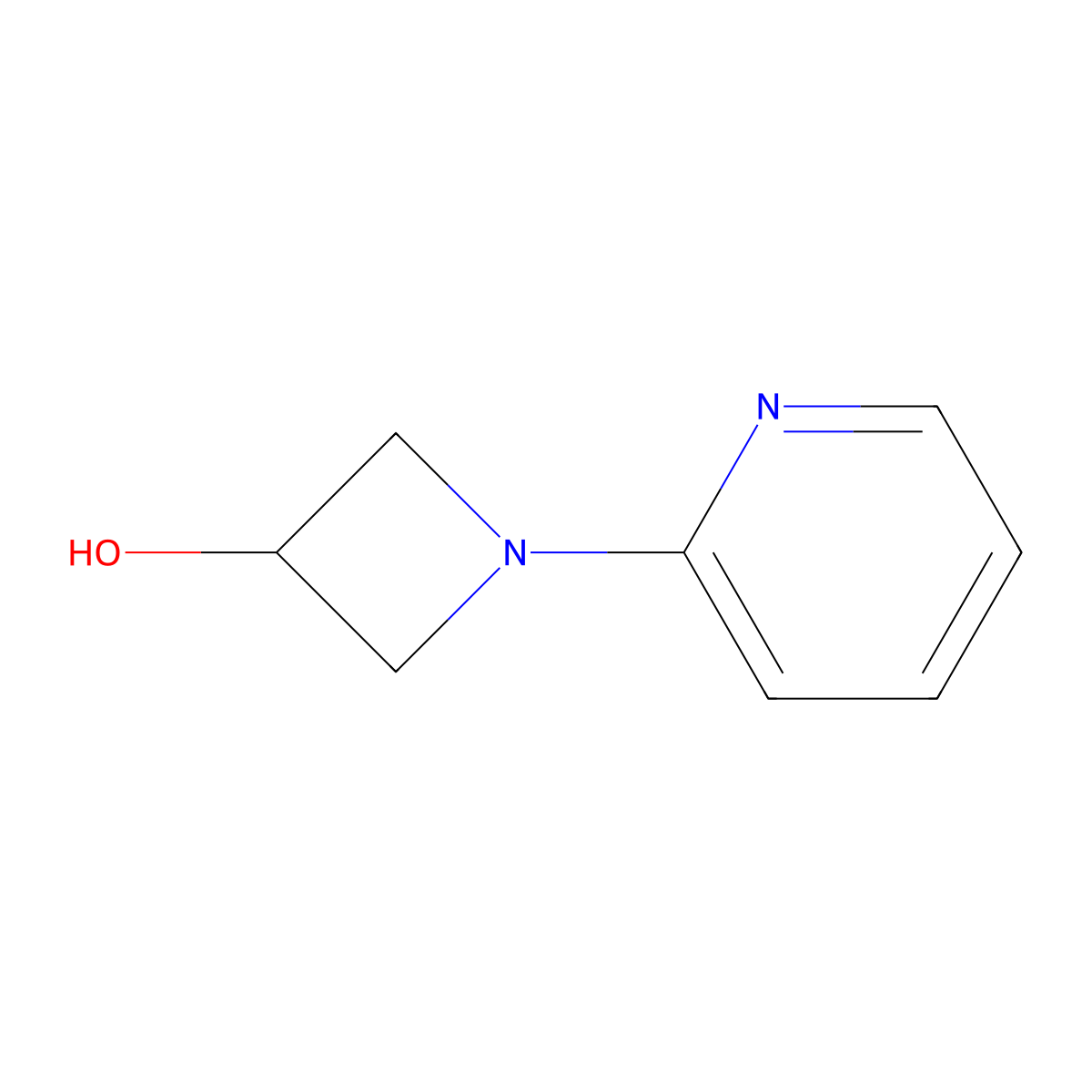 1-(Pyridin-2-yl)azetidin-3-ol molecular structure, CAS 1281967-04-1