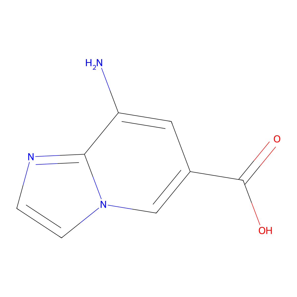 8-Aminoimidazo[1,2-a]pyridine-6-carboxylic acid molecular structure, CAS 1281972-68-6