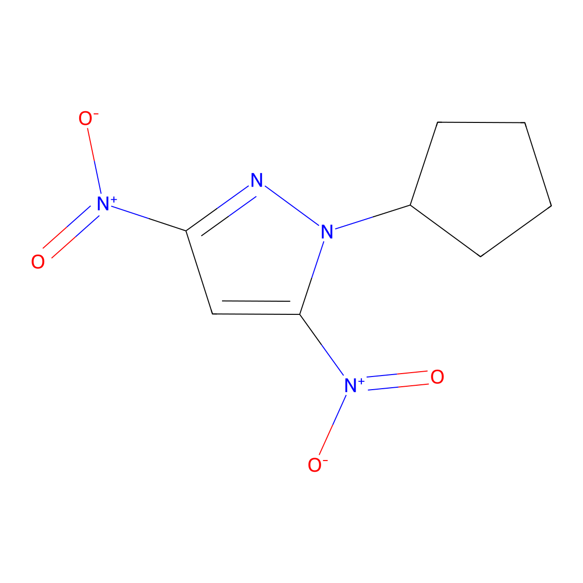 1-cyclopentyl-3,5-dinitro-1H-pyrazole molecular structure, CAS 1281984-38-0