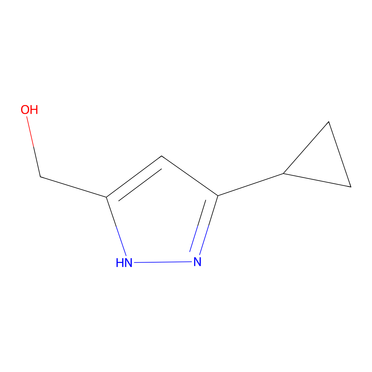 5-Cyclopropyl-1H-pyrazole-3-methanol molecular structure, CAS 1281984-39-1