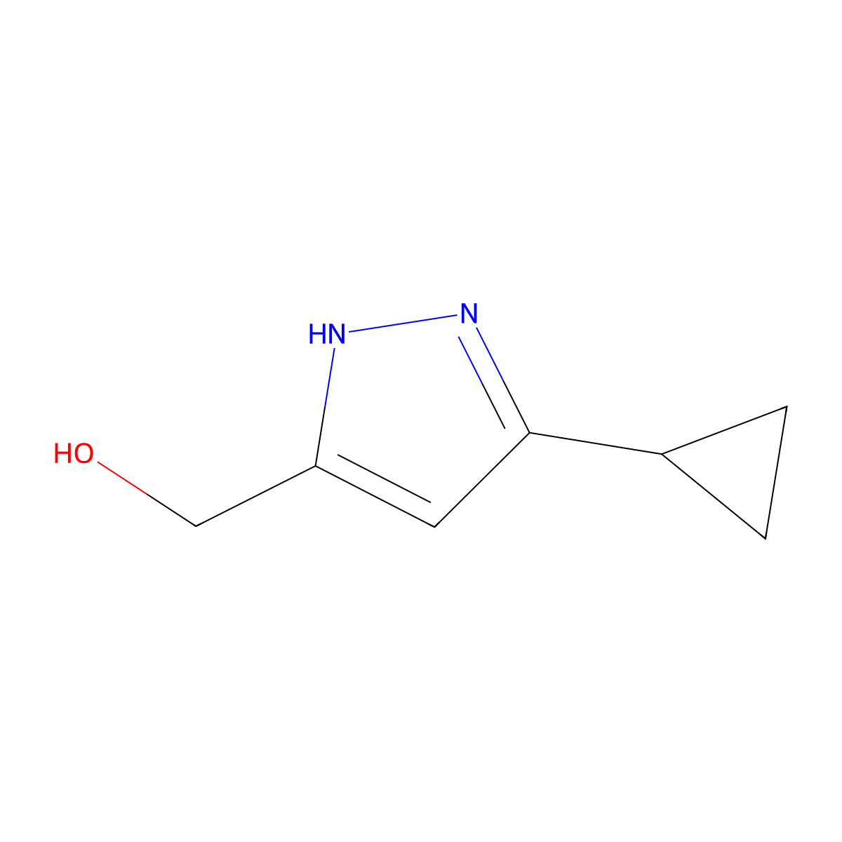 5-Cyclopropyl-1H-pyrazole-3-methanol molecular structure, CAS 1281984-39-1