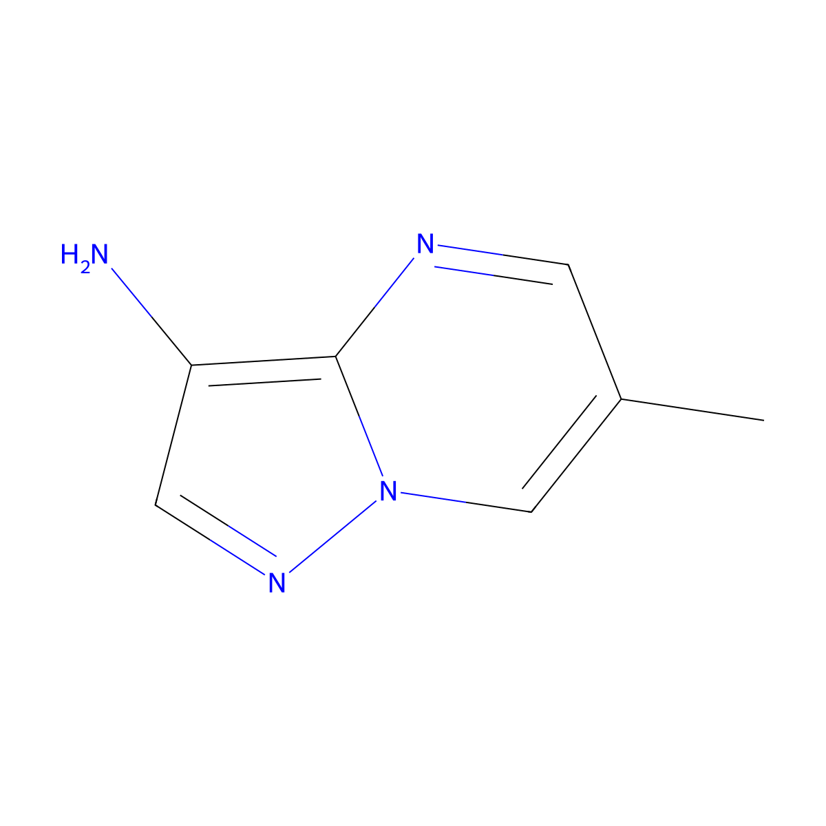 6-Methylpyrazolo(1,5-a)pyrimidin-3-amine molecular structure, CAS 1281984-43-7