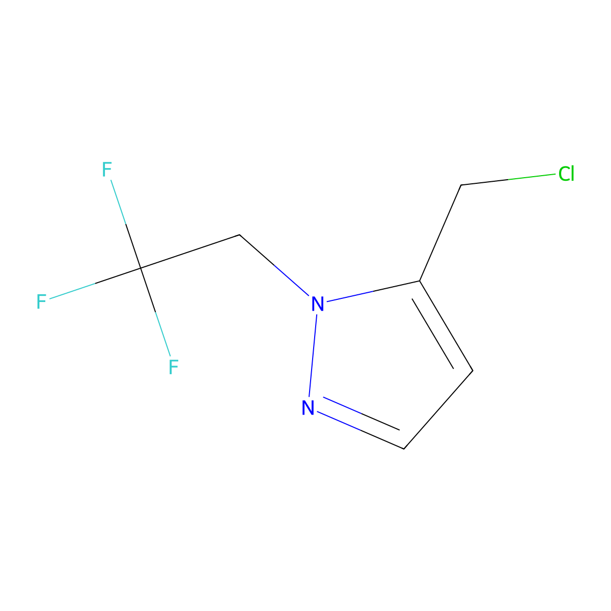 5-(Chloromethyl)-1-(2,2,2-trifluoroethyl)pyrazole molecular structure, CAS 1281984-44-8