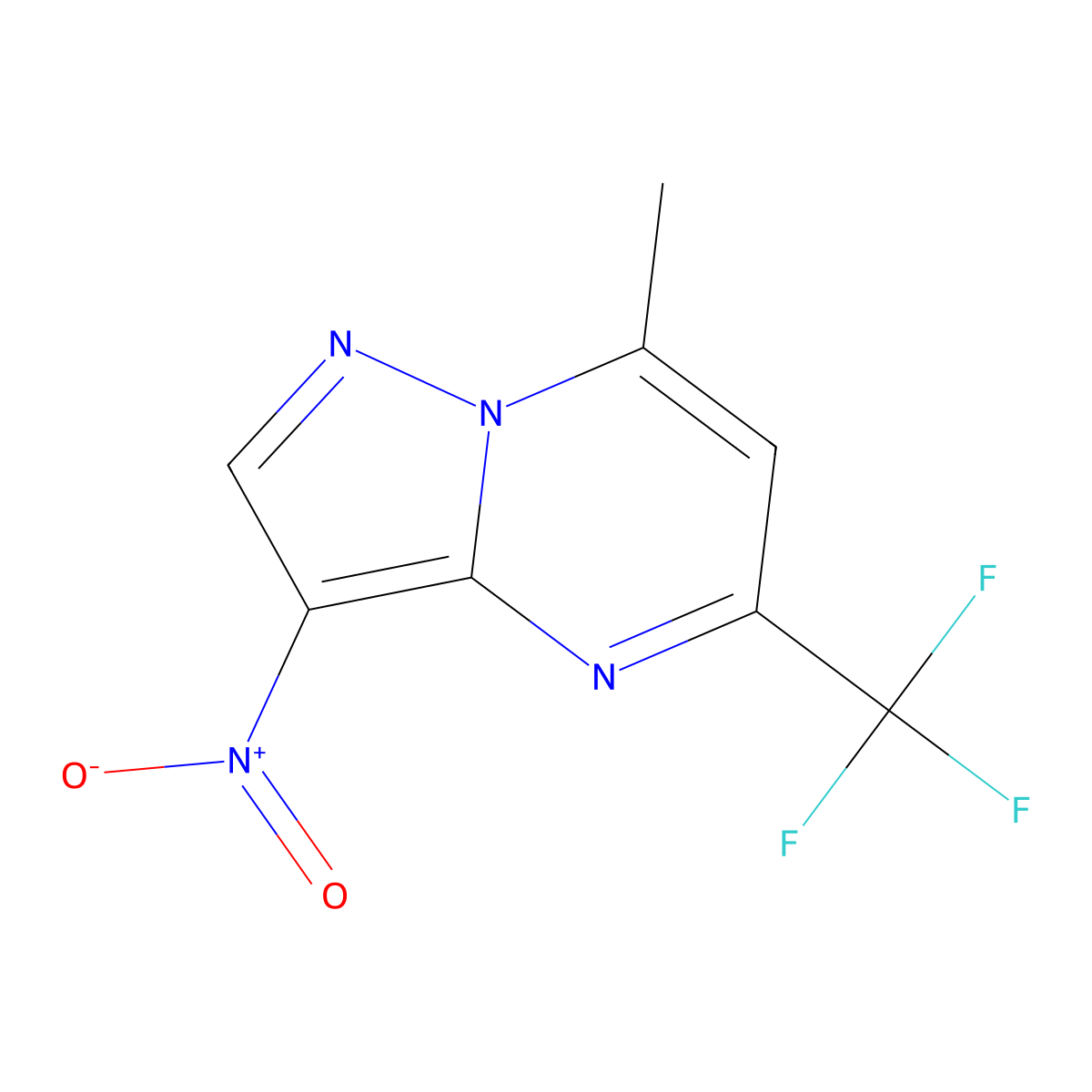 7-Methyl-3-nitro-5-(trifluoromethyl)pyrazolo[1,5-a]pyrimidine molecular structure, CAS 1281984-46-0