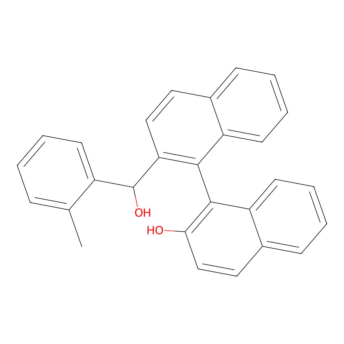 [1,1'-Binaphthalene]-2-methanol, 2'-hydroxy-alpha-(2-methylphenyl)-, (alphaR,1S)- molecular structure, CAS 1281985-77-0