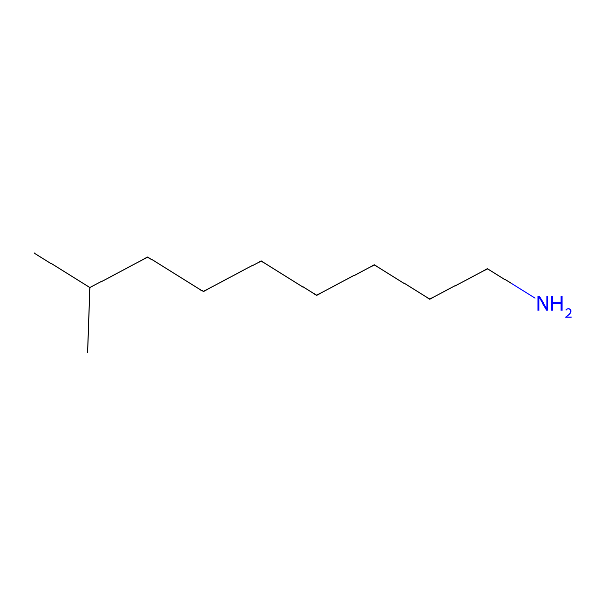 Isodecylamine molecular structure, CAS 1282-85-5