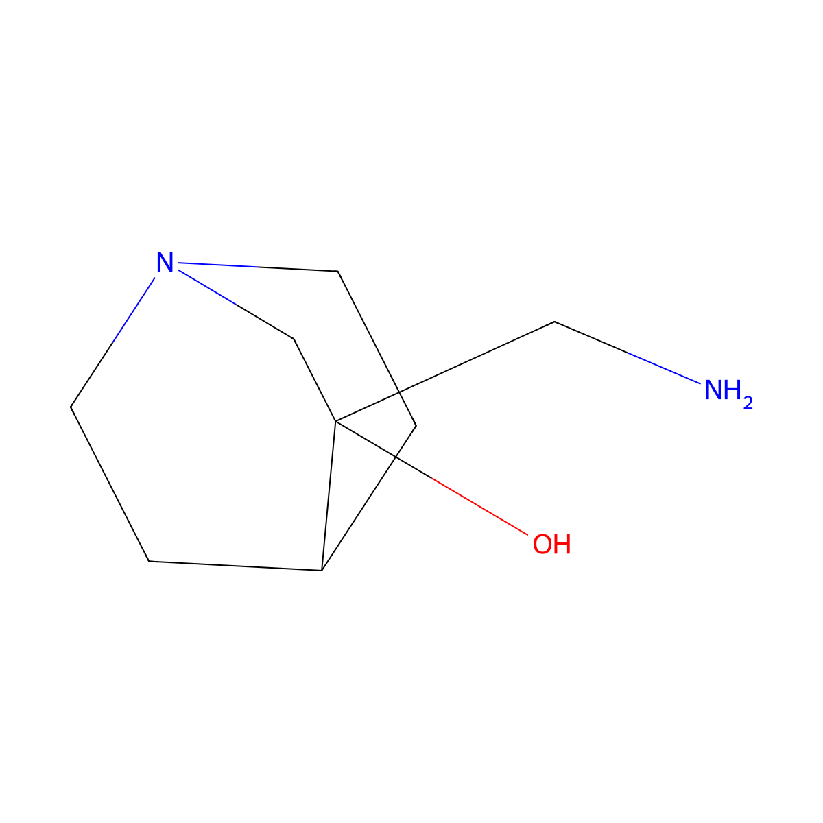 3-(Aminomethyl)quinuclidin-3-ol molecular structure, CAS 128200-13-5