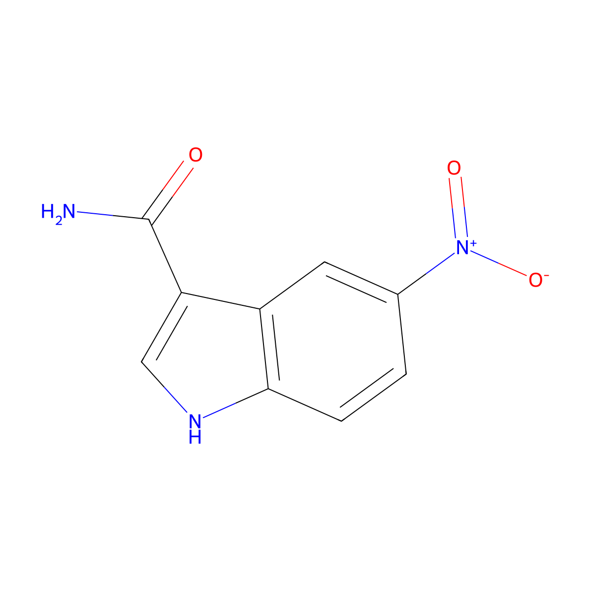 5-Nitroindole-3-carboxamide molecular structure, CAS 128200-32-8