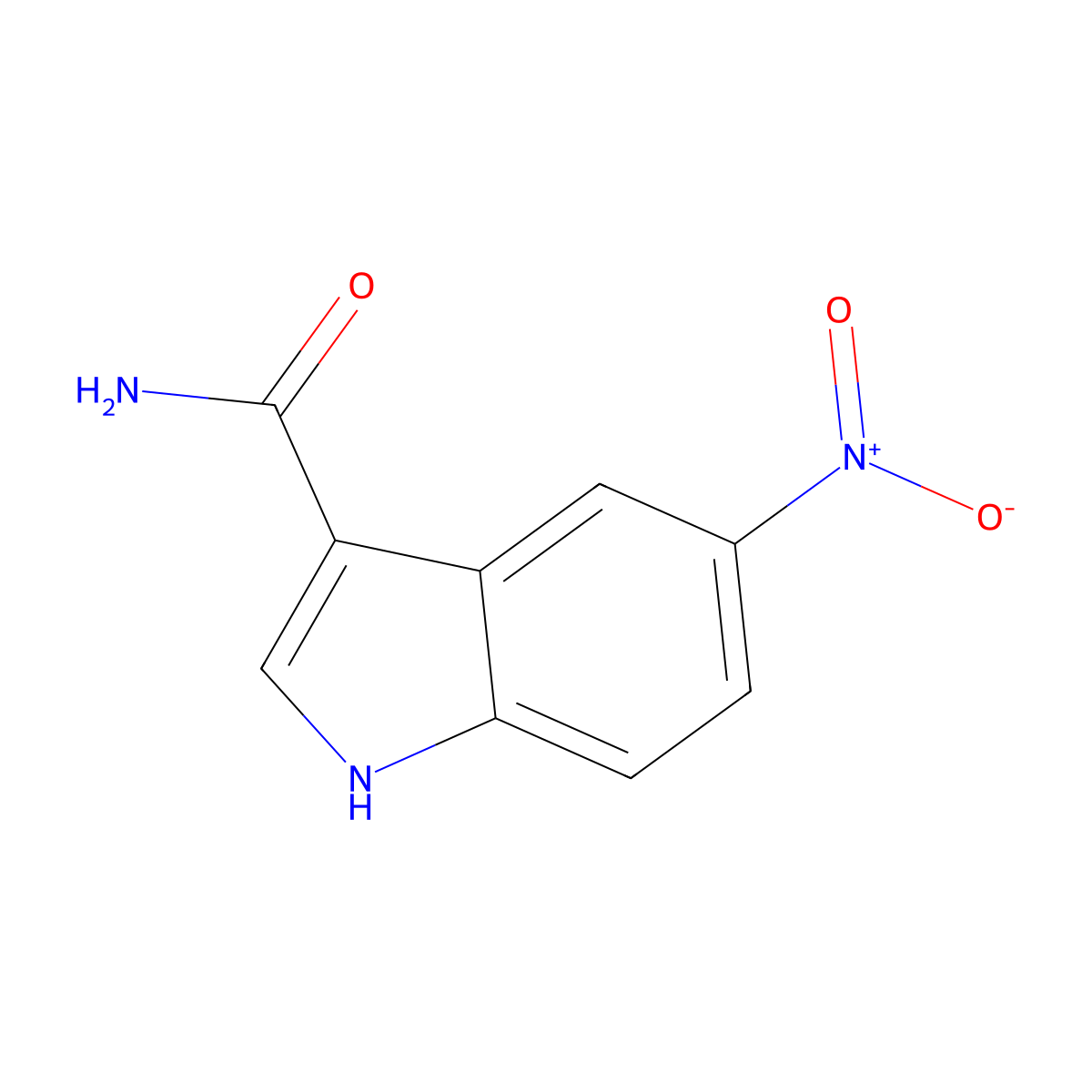 5-Nitroindole-3-carboxamide molecular structure, CAS 128200-32-8