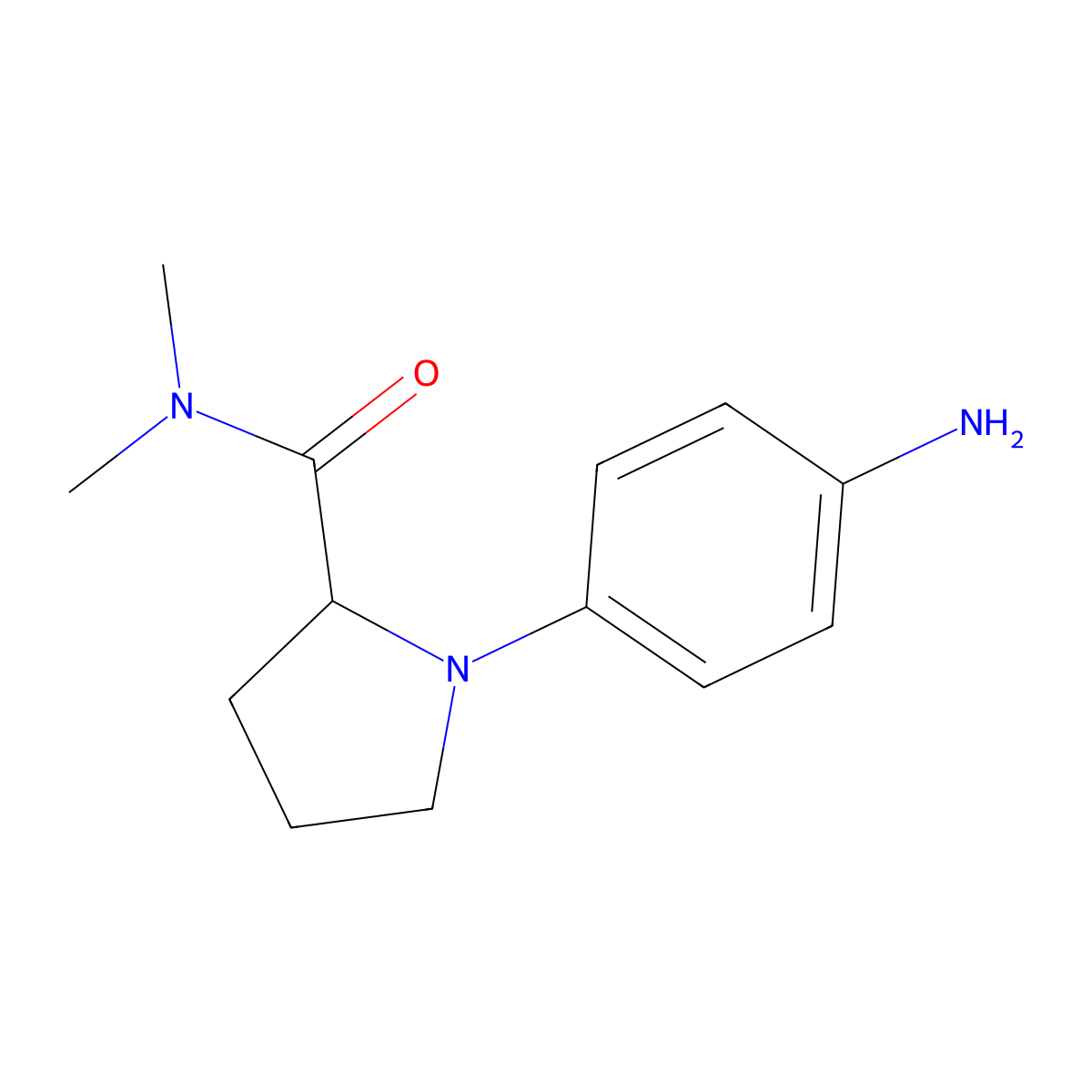 1-(4-aminophenyl)-N,N-dimethylpyrrolidine-2-carboxamide molecular structure, CAS 1282001-39-1