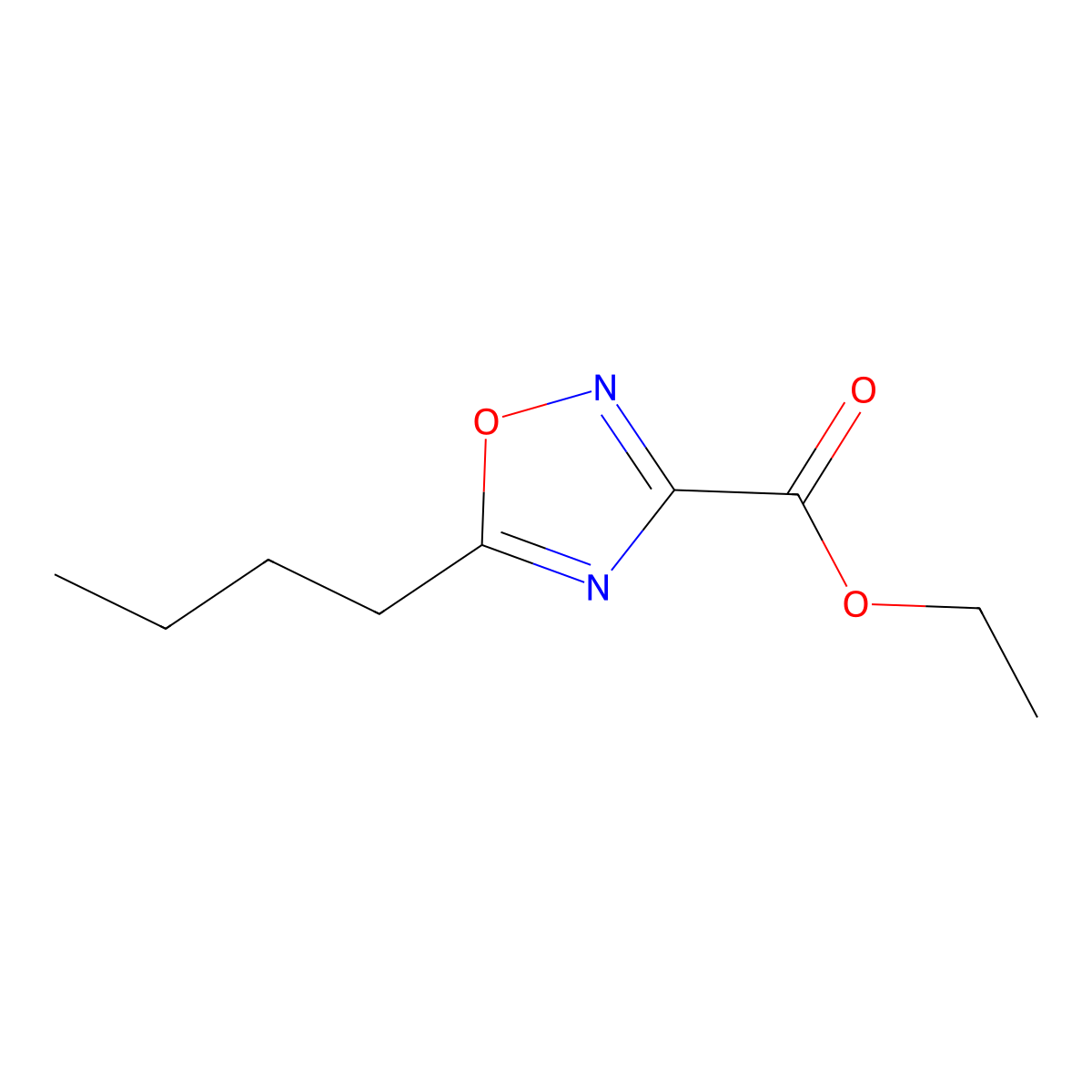 Ethyl 5-butyl-1,2,4-oxadiazole-3-carboxylate molecular structure, CAS 1282006-64-7