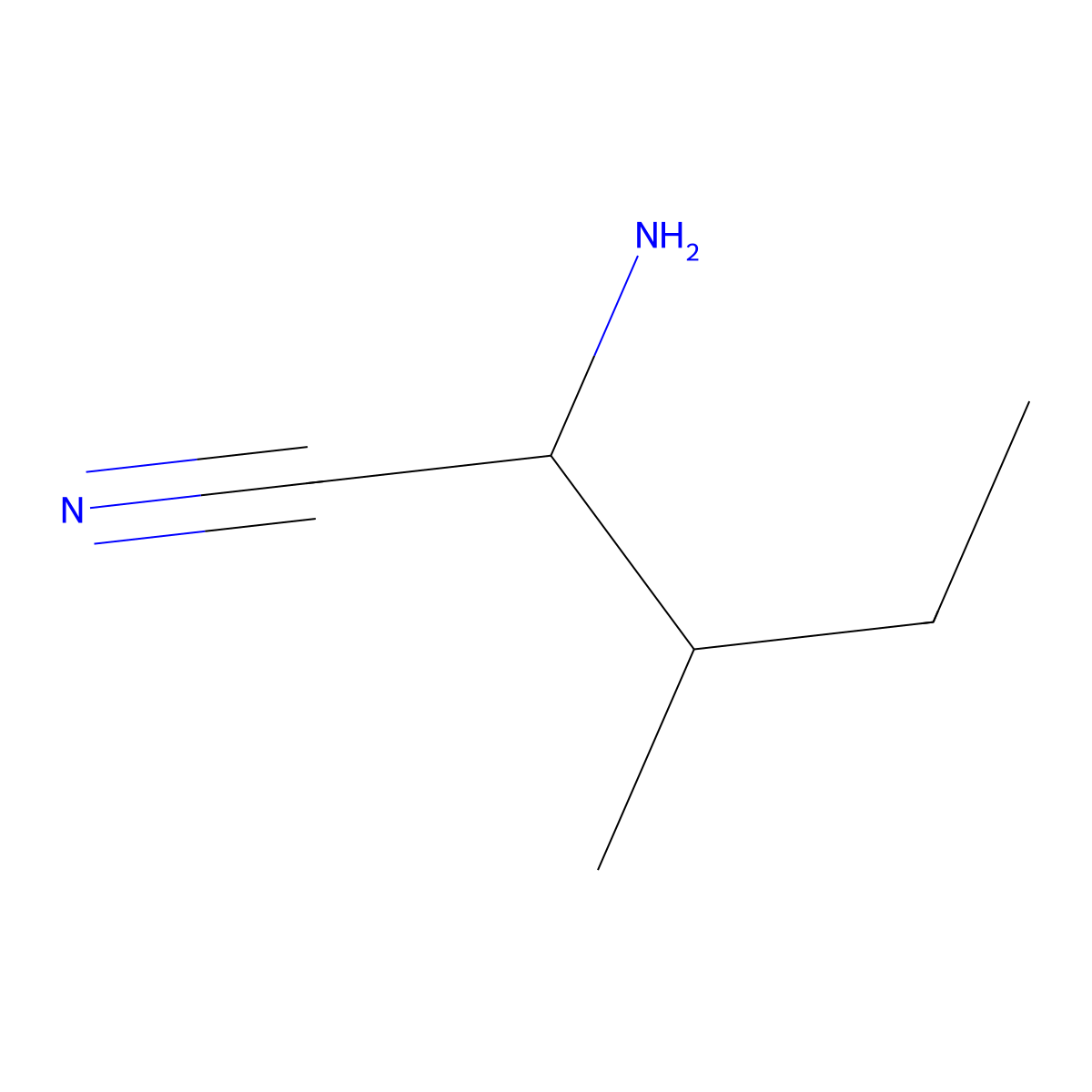 2-Amino-3-methylpentanenitrile molecular structure, CAS 128203-33-8