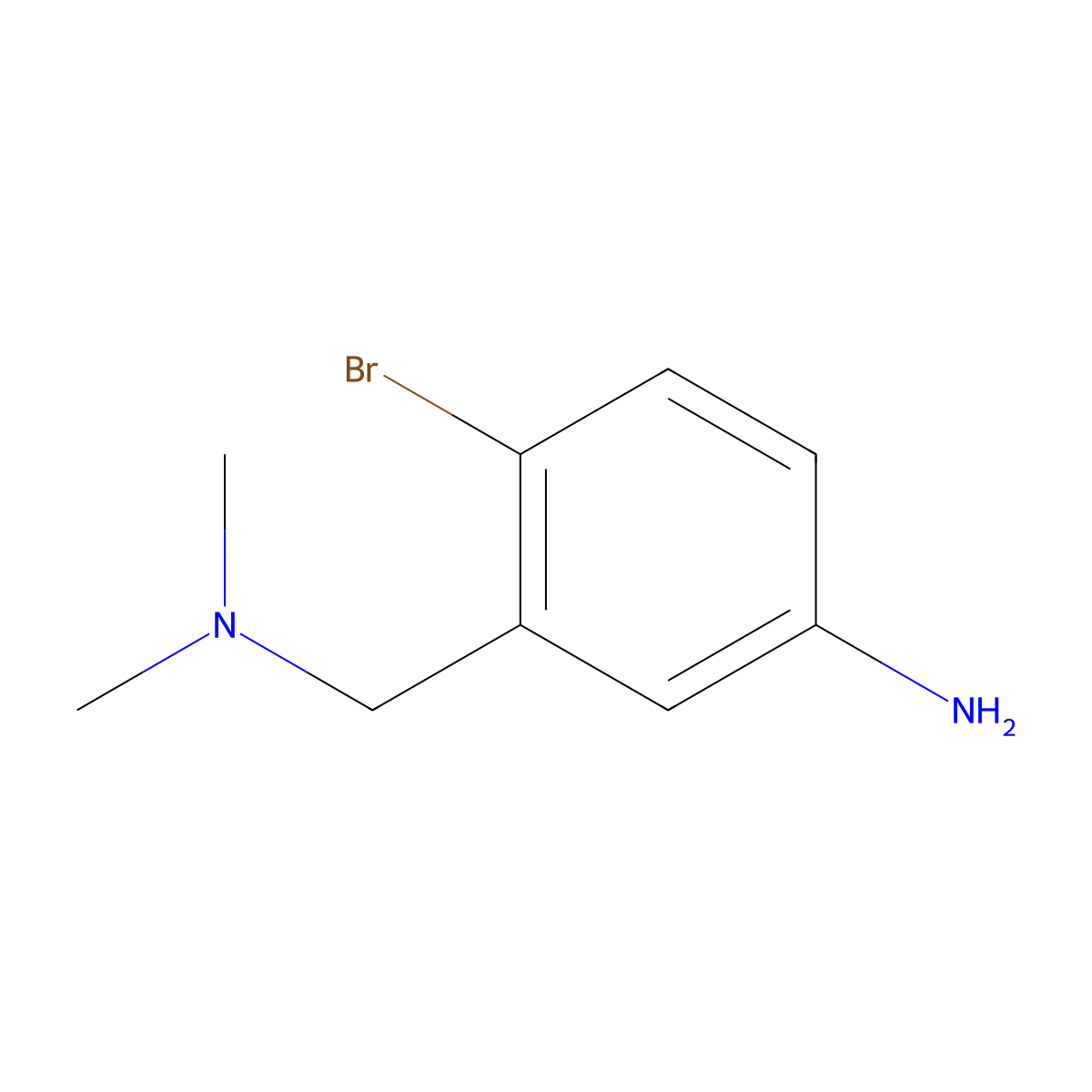 4-Bromo-3-[(dimethylamino)methyl]aniline molecular structure, CAS 1282032-87-4