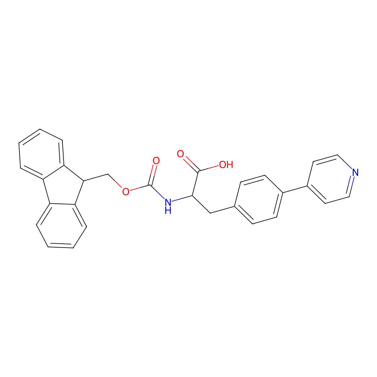 Fmoc-L-4-Phe(4-Pyridynl)-OH molecular structure, CAS 1282042-56-1