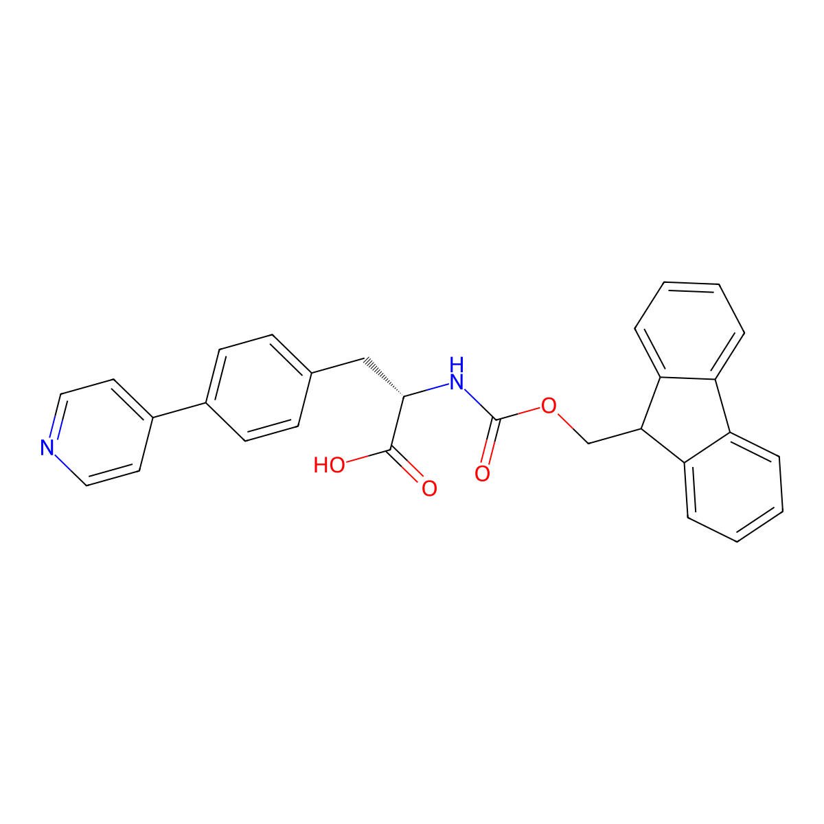 Fmoc-L-4-Phe(4-Pyridynl)-OH molecular structure, CAS 1282042-56-1