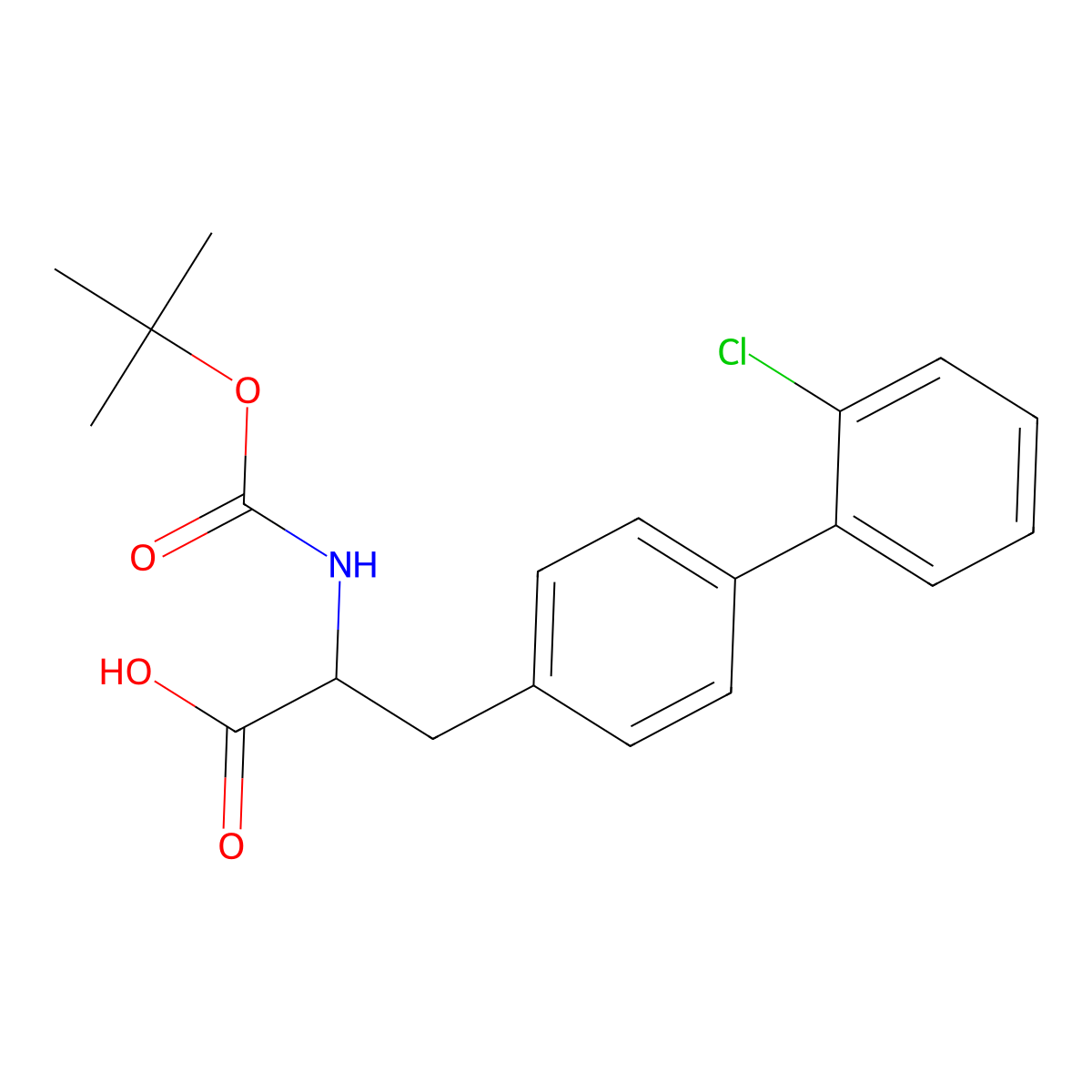 N-Boc-4-(2-chlorophenyl)-L-phenylalanine molecular structure, CAS 1282042-80-1