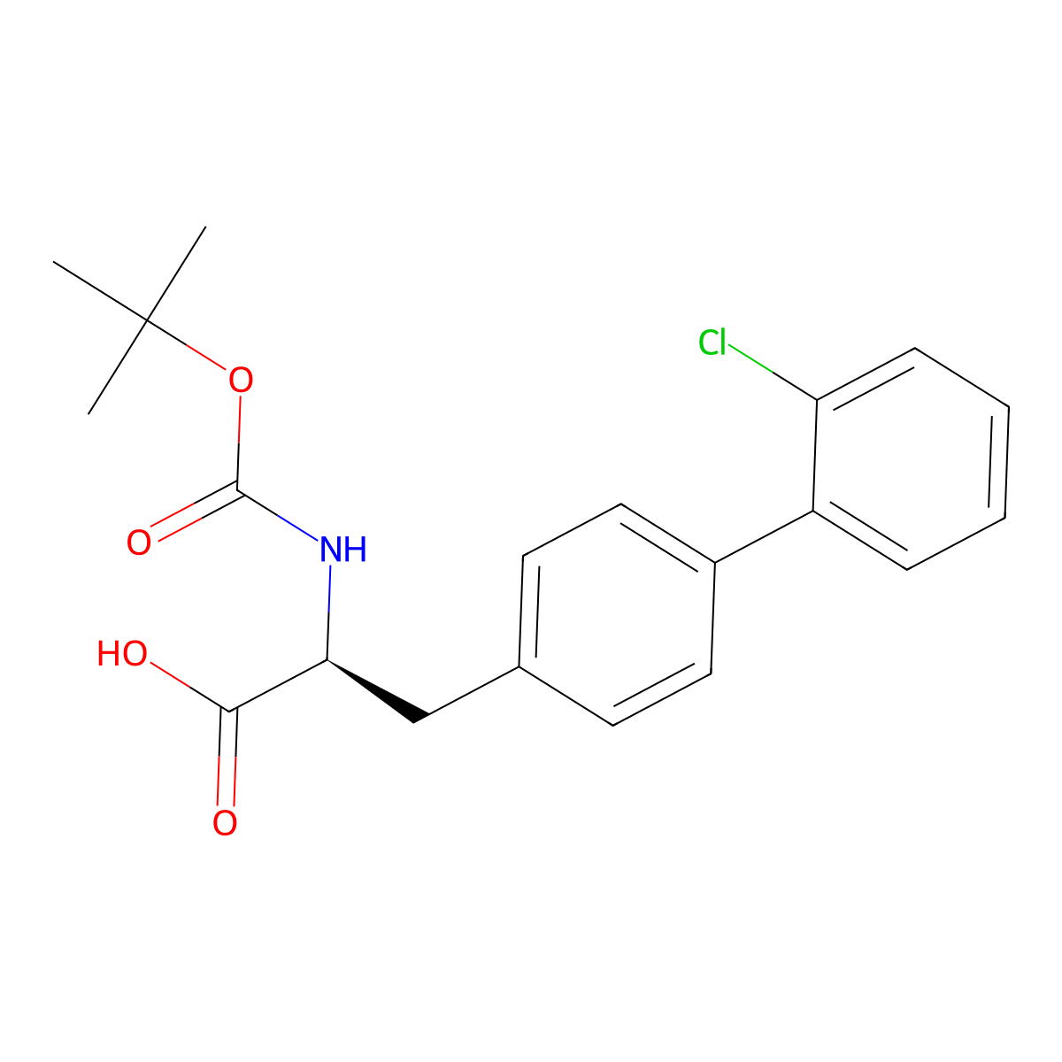 N-Boc-4-(2-chlorophenyl)-L-phenylalanine molecular structure, CAS 1282042-80-1