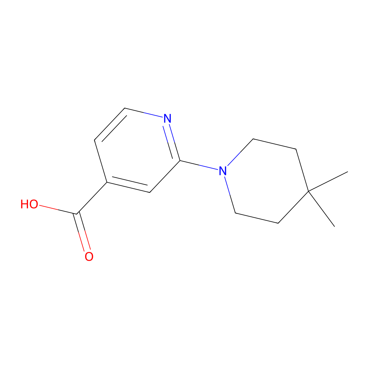 2-(4,4-Dimethylpiperidin-1-yl)isonicotinic acid molecular structure, CAS 1282058-85-8