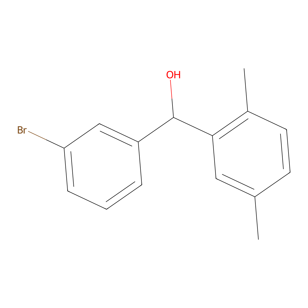 (3-Bromophenyl)(2,5-dimethylphenyl)methanol molecular structure, CAS 1282062-71-8