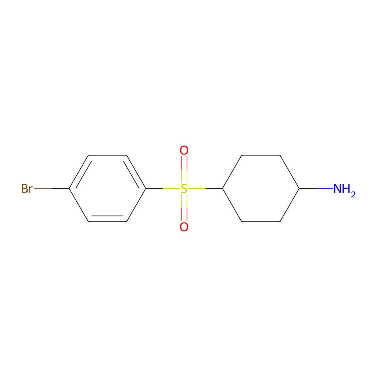 4-(4-Bromobenzenesulfonyl)cyclohexan-1-amine molecular structure, CAS 1282068-38-5