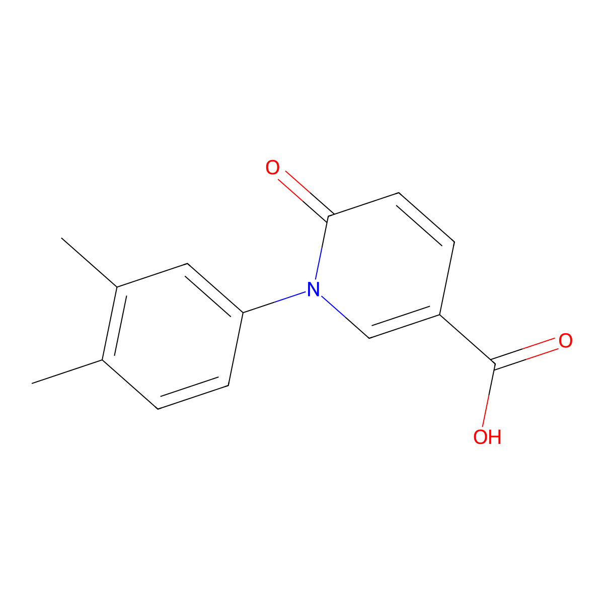 1-(3,4-Dimethylphenyl)-6-oxo-1,6-dihydropyridine-3-carboxylic acid molecular structure, CAS 1282073-48-6