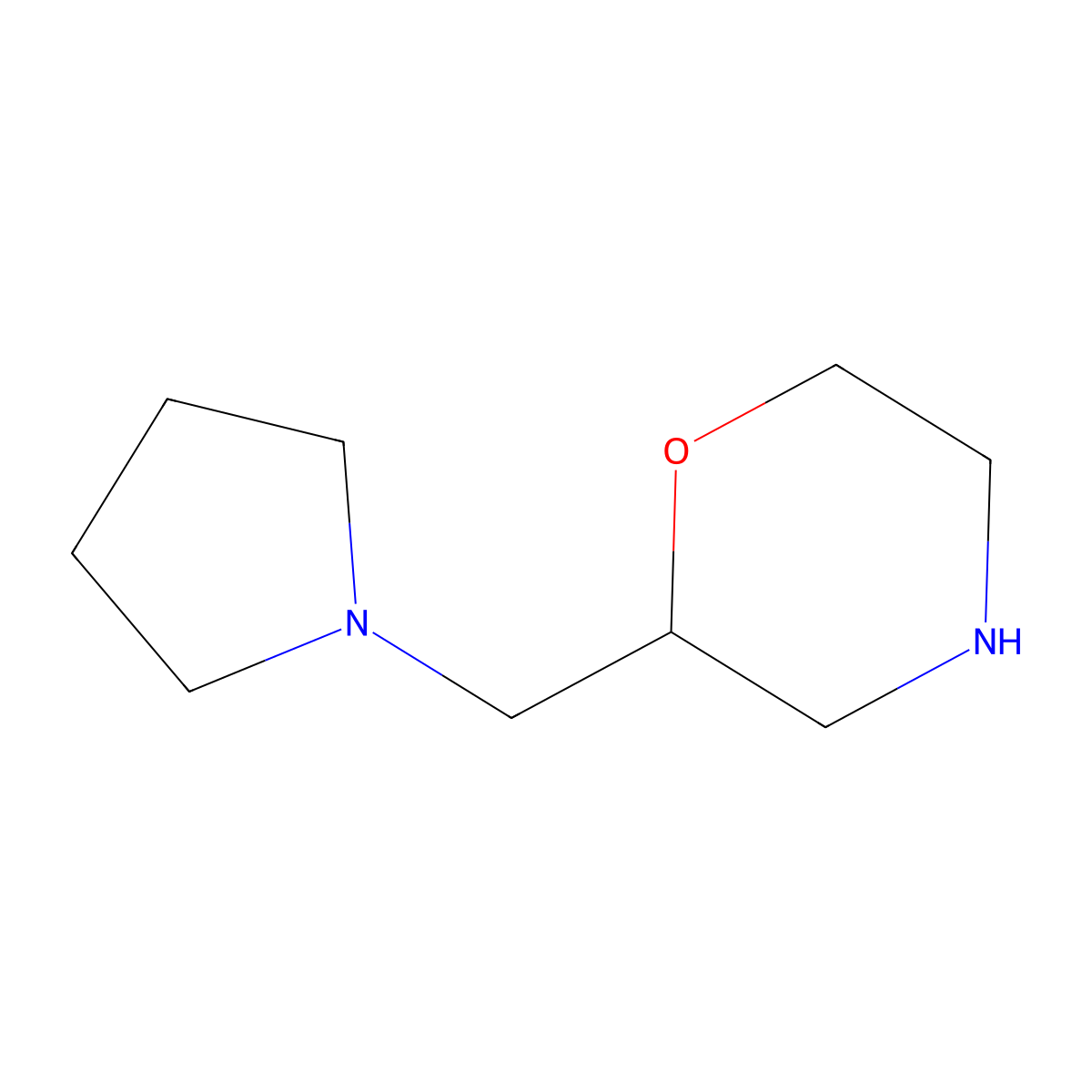 2-(Pyrrolidin-1-ylmethyl)morpholine molecular structure, CAS 128208-00-4