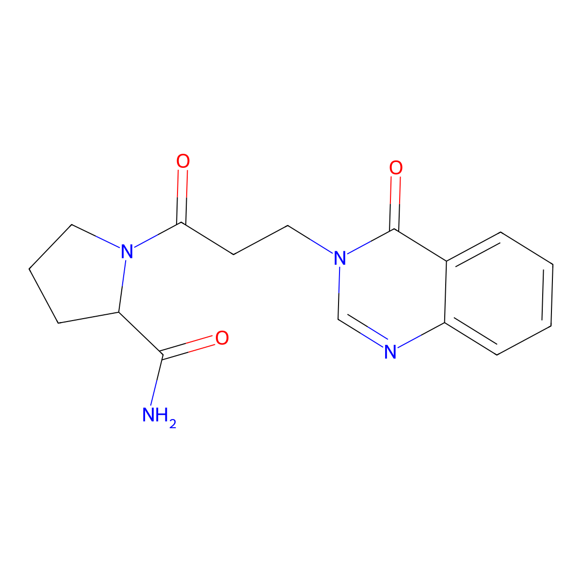 1-[3-(4-Oxoquinazolin-3-yl)propanoyl]pyrrolidine-2-carboxamide molecular structure, CAS 1282094-76-1