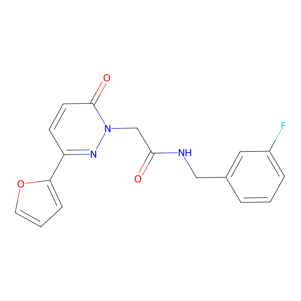 N-(3-fluorobenzyl)-2-[3-(furan-2-yl)-6-oxopyridazin-1(6H)-yl]acetamide molecular structure, CAS 1282094-91-0