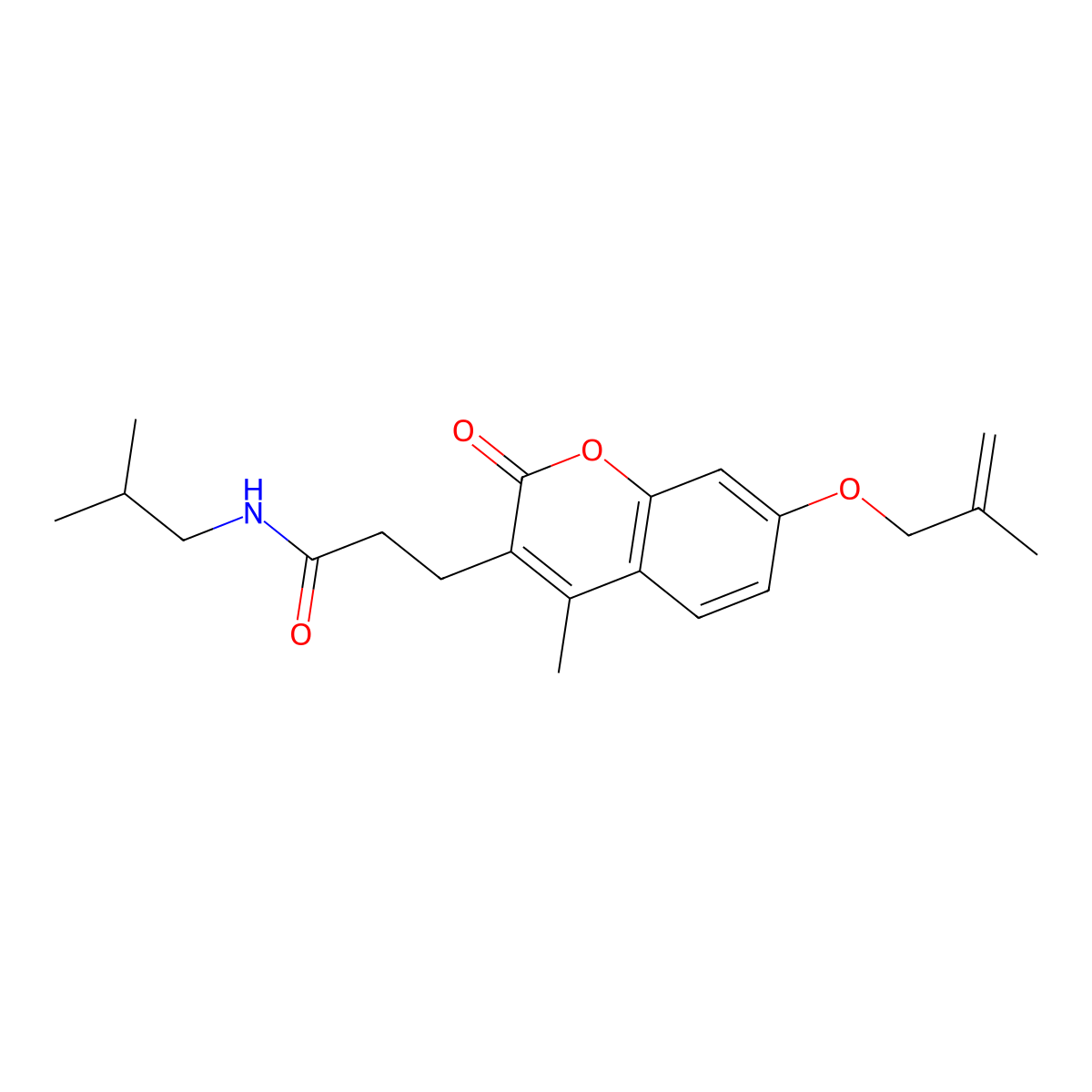 N~1~-isobutyl-3-{4-methyl-7-[(2-methylallyl)oxy]-2-oxo-2H-chromen-3-yl}propanamide molecular structure, CAS 1282095-14-0