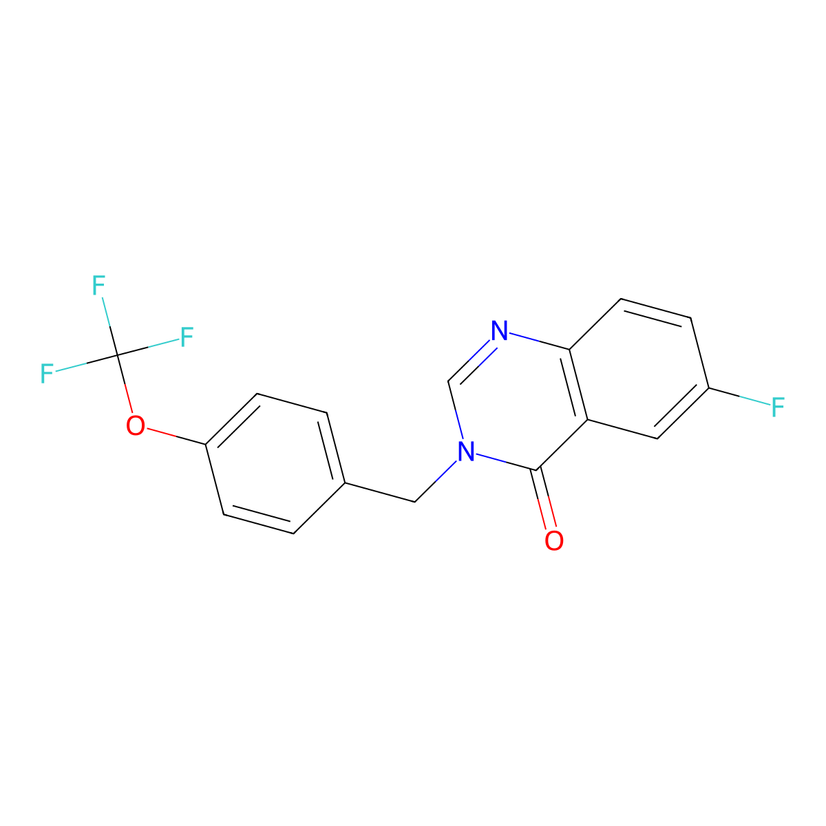 6-fluoro-3-(4-(trifluoromethoxy)benzyl)quinazolin-4(3H)-one molecular structure, CAS 1282095-17-3