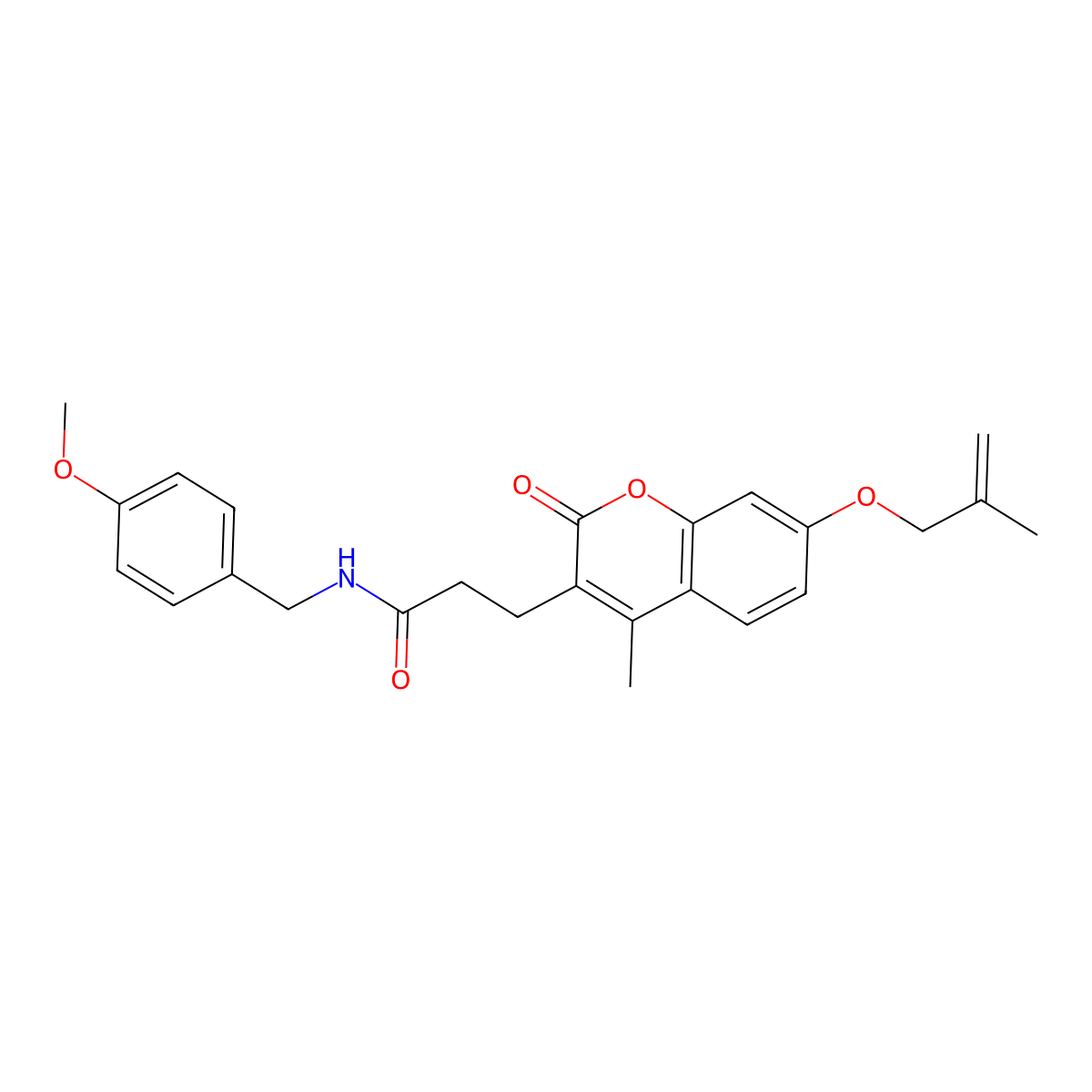 N~1~-(4-methoxybenzyl)-3-{4-methyl-7-[(2-methylallyl)oxy]-2-oxo-2H-chromen-3-yl}propanamide molecular structure, CAS 1282095-19-5