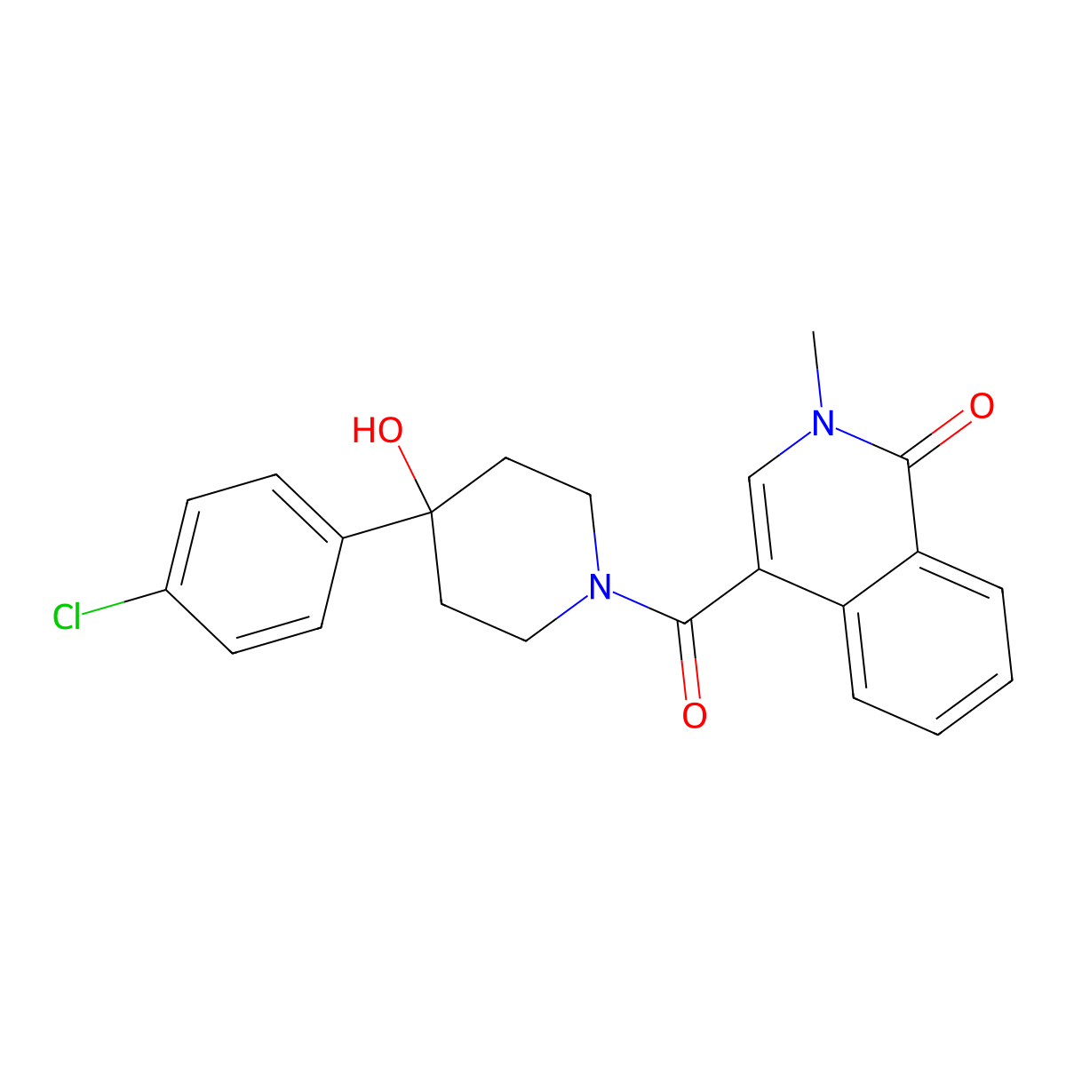 4-{[4-(4-chlorophenyl)-4-hydroxypiperidino]carbonyl}-2-methyl-1(2H)-isoquinolinone molecular structure, CAS 1282095-42-4