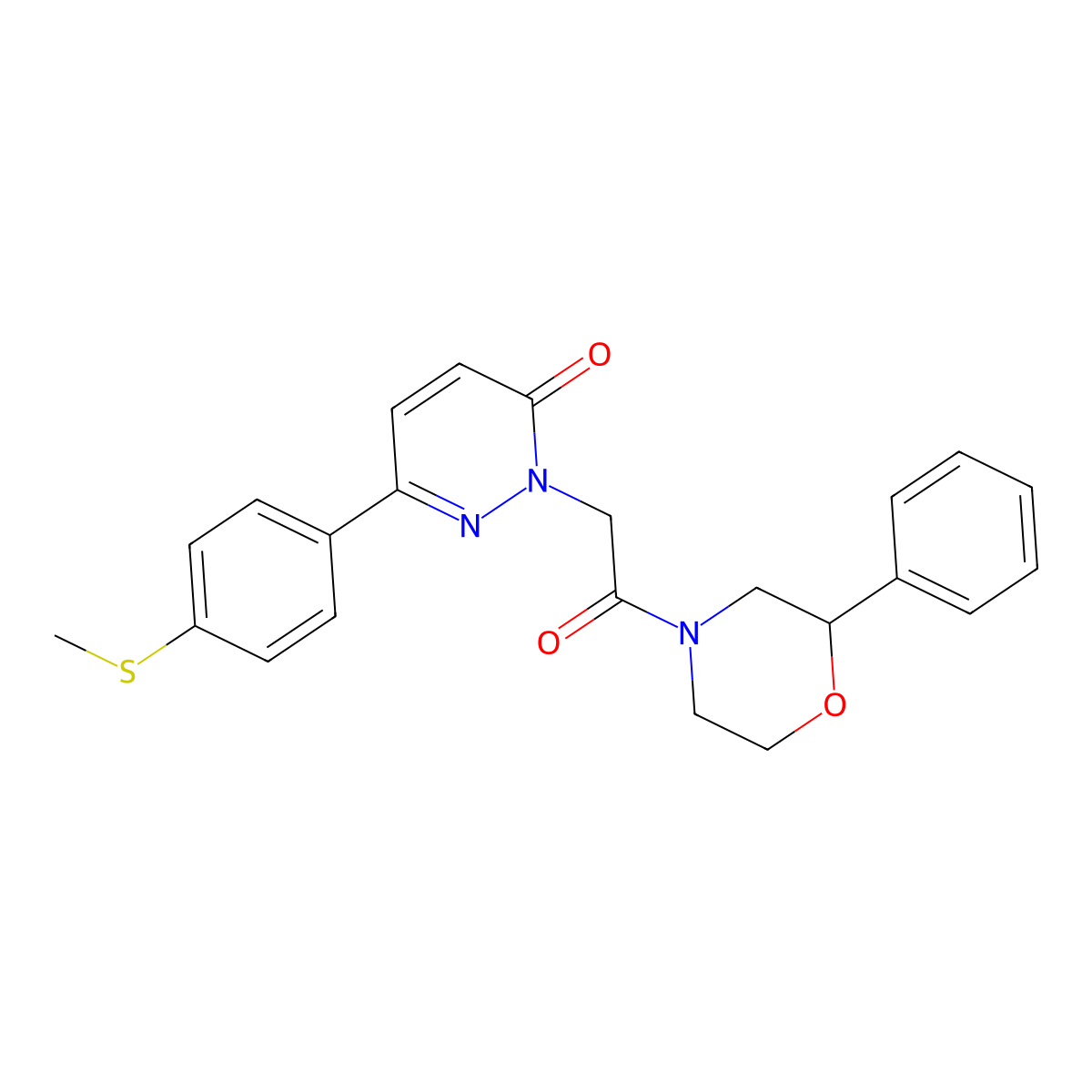 6-[4-(methylsulfanyl)phenyl]-2-[2-oxo-2-(2-phenylmorpholino)ethyl]-3(2H)-pyridazinone molecular structure, CAS 1282095-48-0