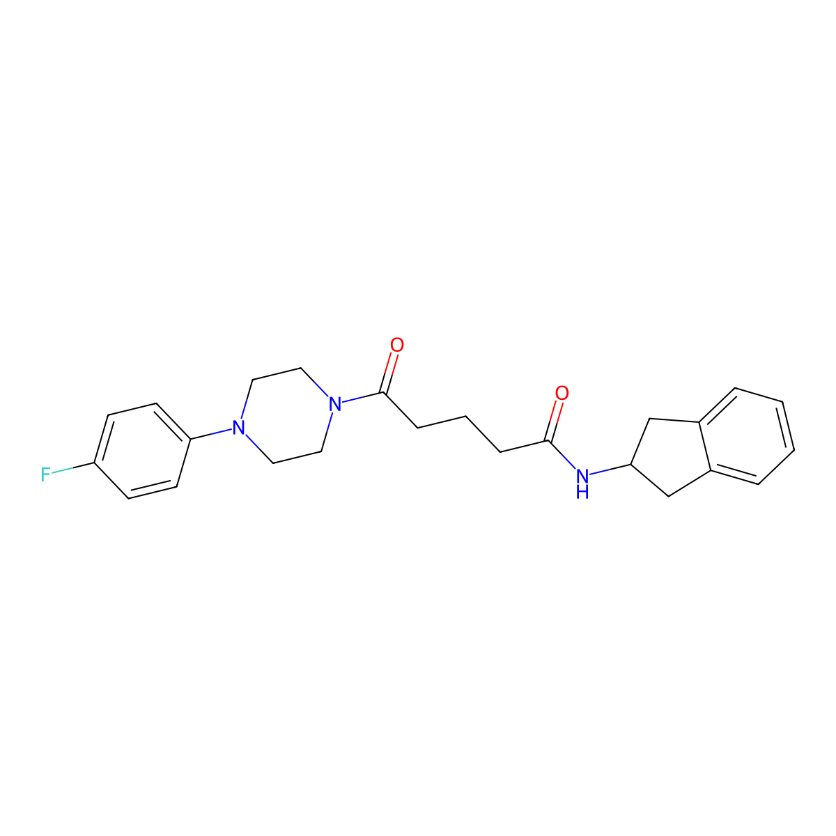 N~1~-(2,3-dihydro-1H-inden-2-yl)-5-[4-(4-fluorophenyl)piperazino]-5-oxopentanamide molecular structure, CAS 1282095-52-6