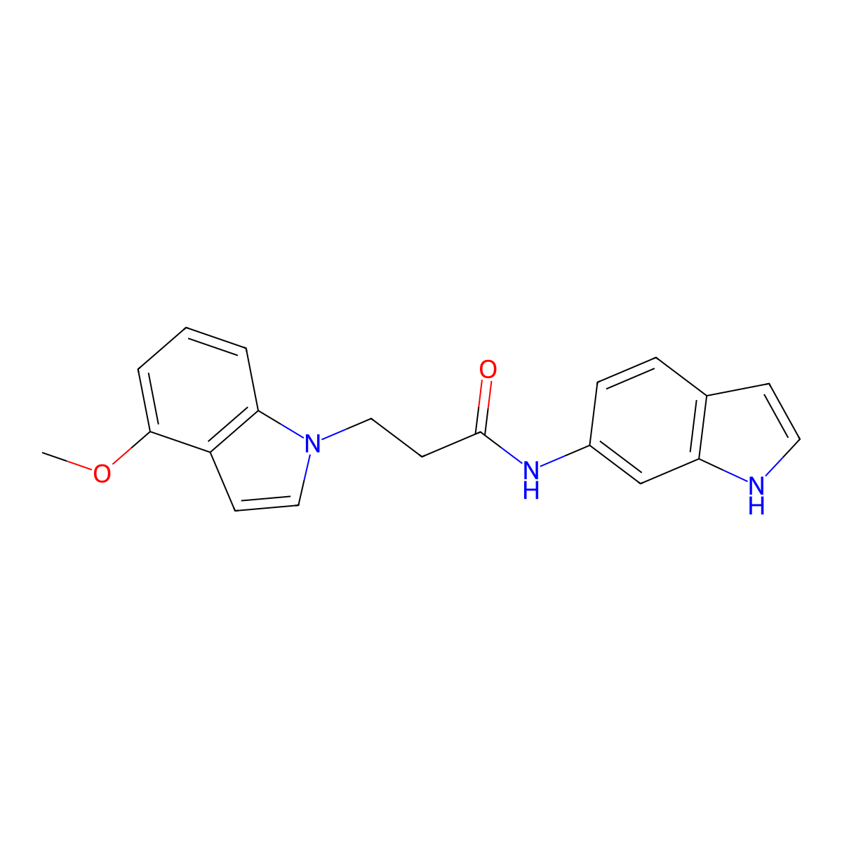 N-(1H-indol-6-yl)-3-(4-methoxy-1H-indol-1-yl)propanamide molecular structure, CAS 1282095-63-9