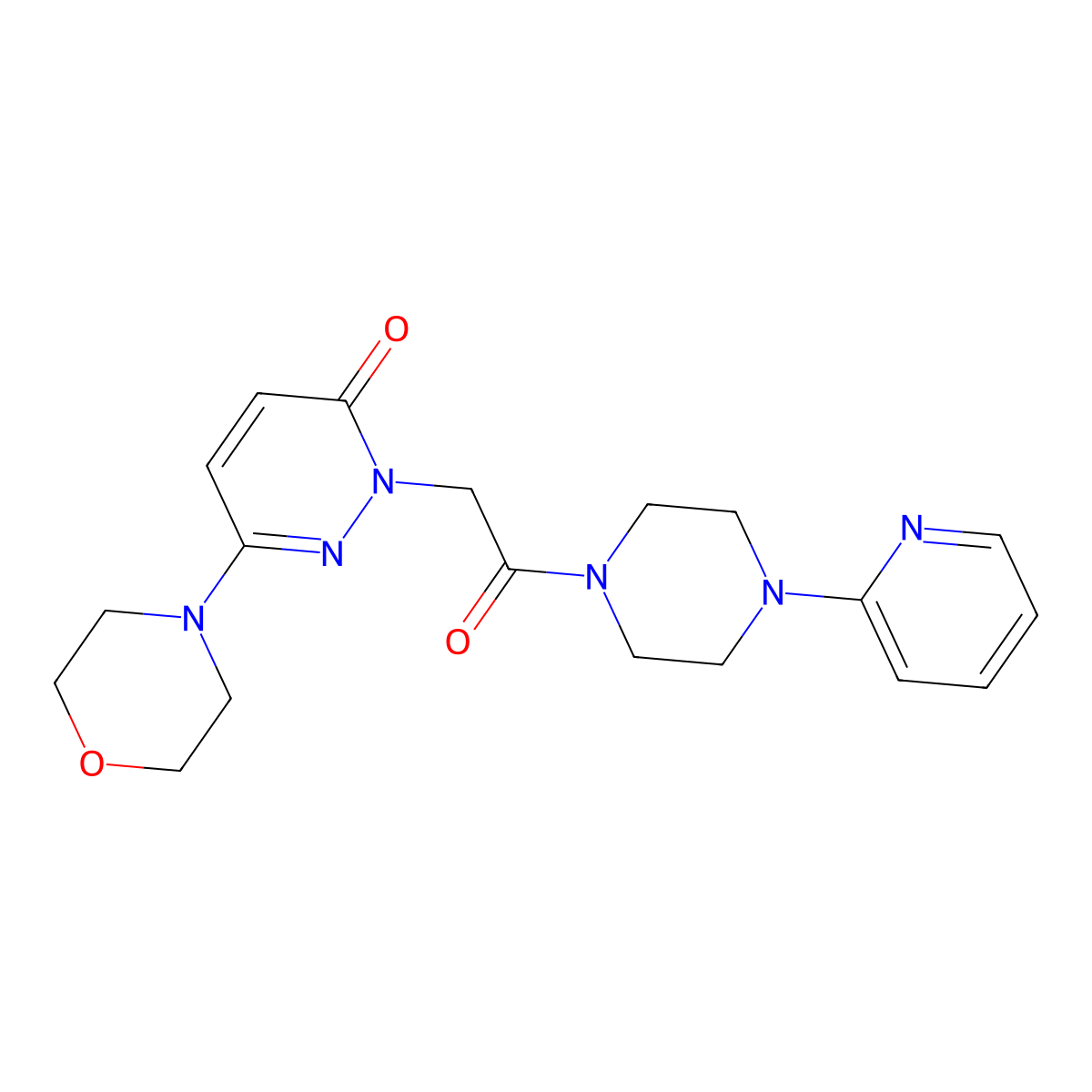 6-(morpholin-4-yl)-2-{2-oxo-2-[4-(pyridin-2-yl)piperazin-1-yl]ethyl}pyridazin-3(2H)-one molecular structure, CAS 1282095-72-0