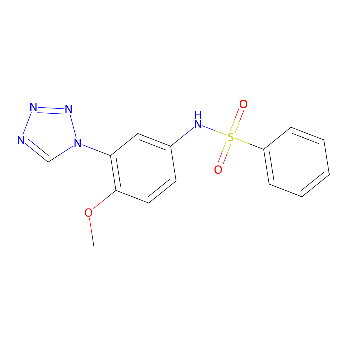 N-(4-methoxy-3-(1H-tetrazol-1-yl)phenyl)benzenesulfonamide molecular structure, CAS 1282095-81-1