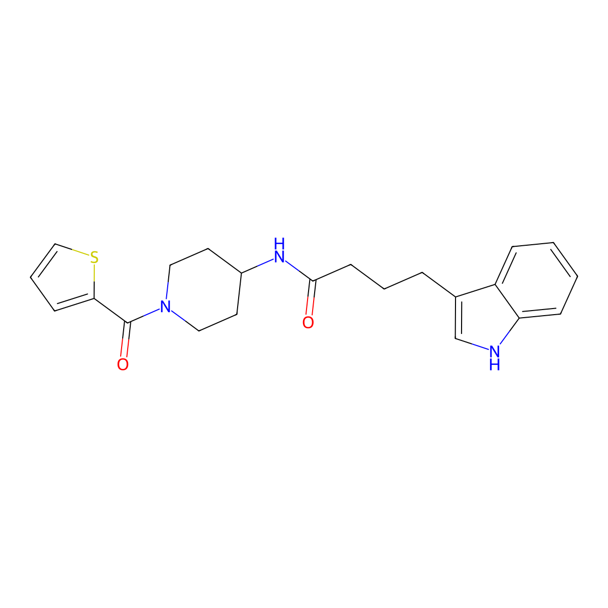 4-(1H-indol-3-yl)-N-[1-(thiophen-2-ylcarbonyl)piperidin-4-yl]butanamide molecular structure, CAS 1282095-87-7