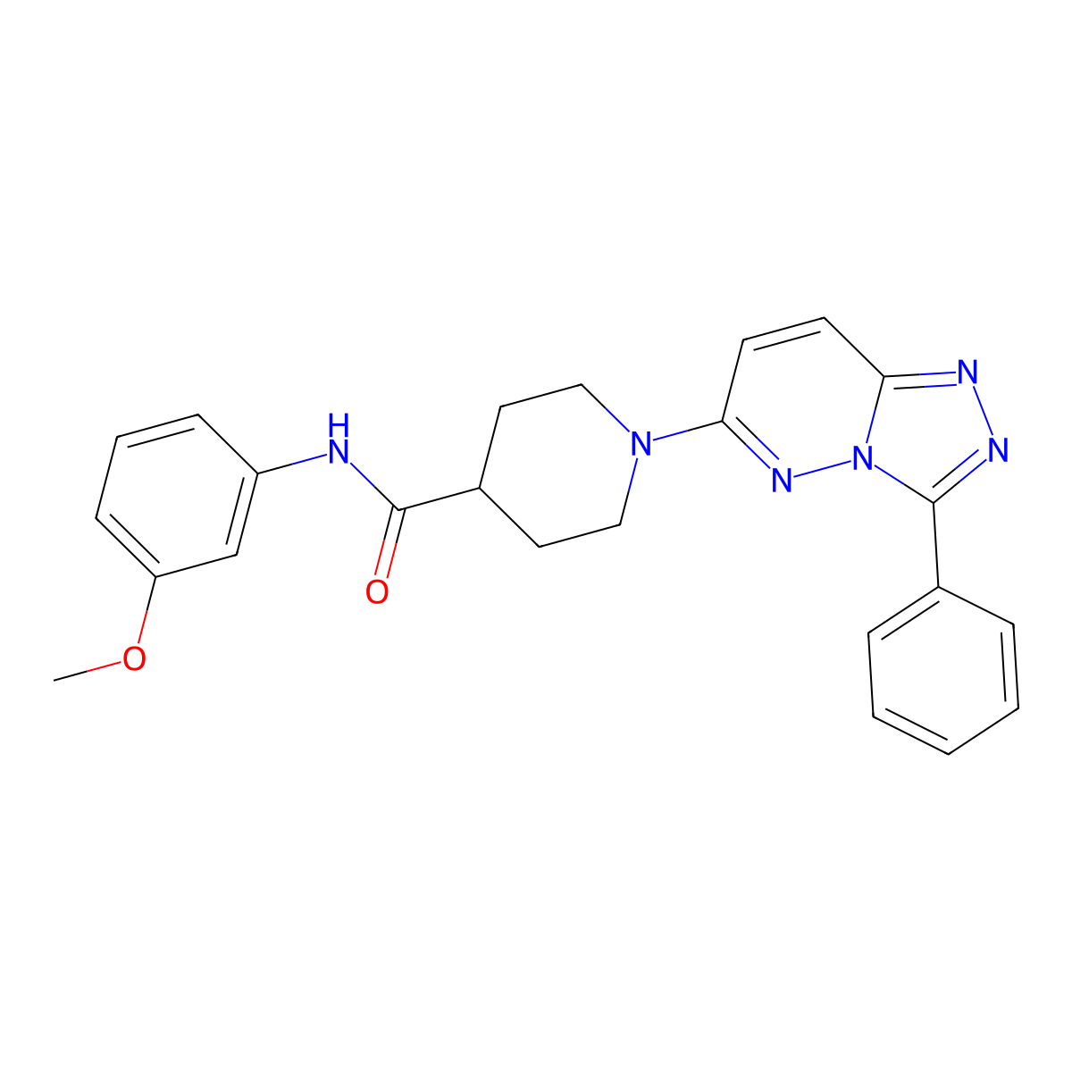 N-(3-methoxyphenyl)-1-(3-phenyl[1,2,4]triazolo[4,3-b]pyridazin-6-yl)piperidine-4-carboxamide molecular structure, CAS 1282095-99-1