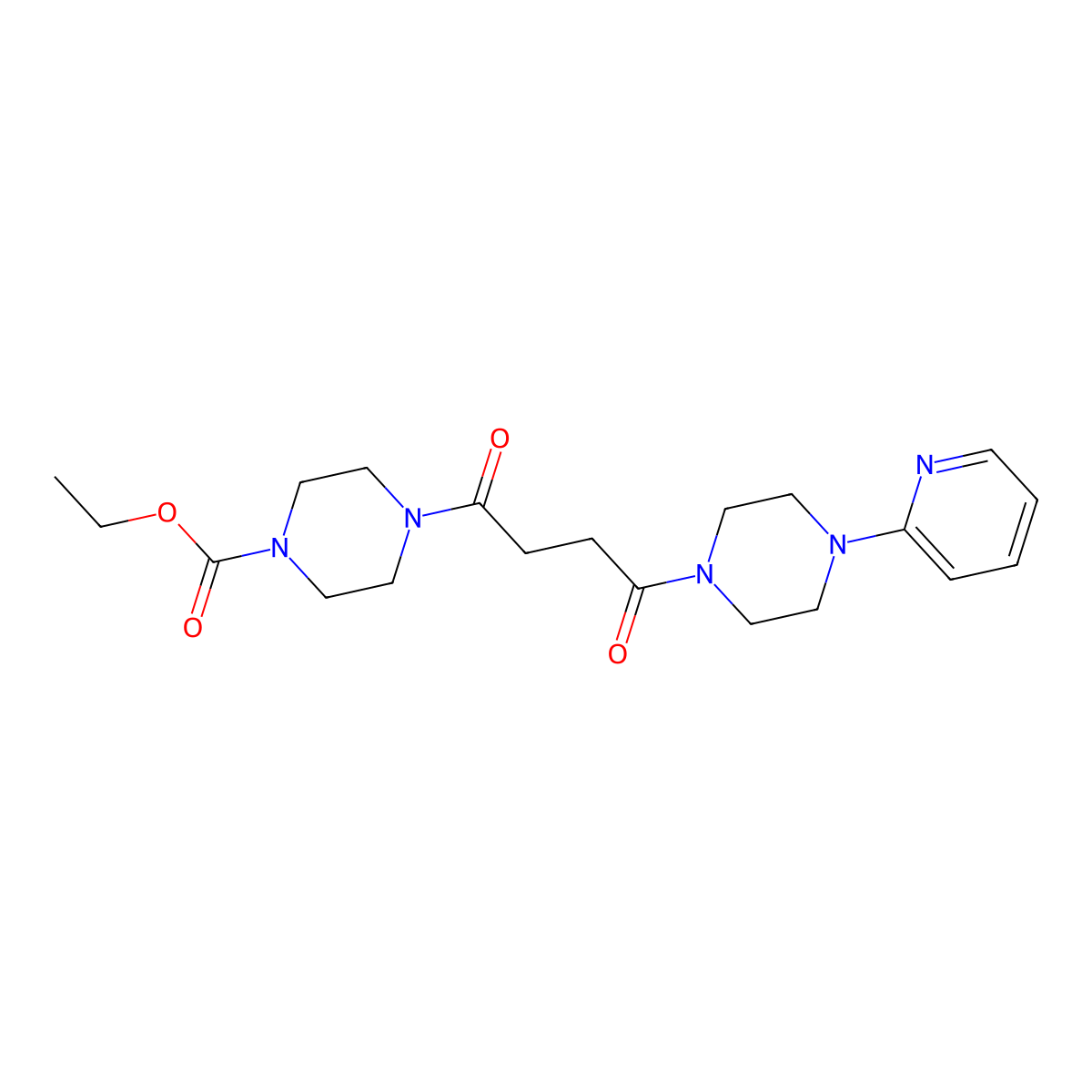 ethyl 4-{4-oxo-4-[4-(2-pyridyl)piperazino]butanoyl}tetrahydro-1(2H)-pyrazinecarboxylate molecular structure, CAS 1282096-06-3