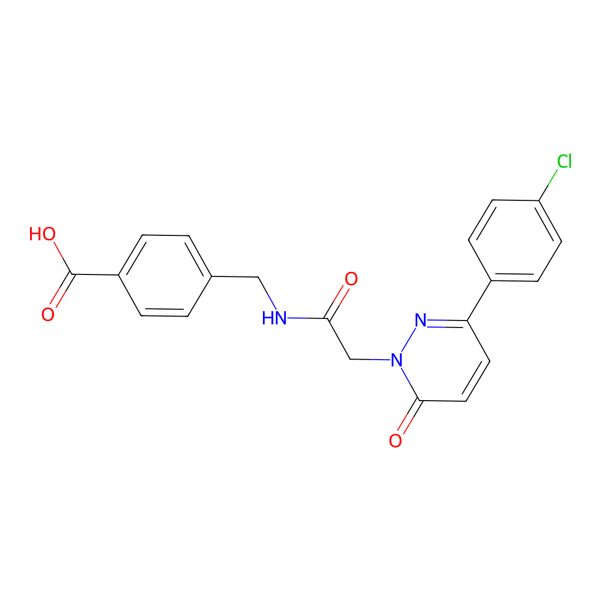 4-[({[3-(4-chlorophenyl)-6-oxopyridazin-1(6H)-yl]acetyl}amino)methyl]benzoic acid molecular structure, CAS 1282096-18-7