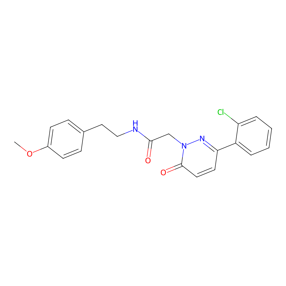 2-[3-(2-chlorophenyl)-6-oxo-1(6H)-pyridazinyl]-N~1~-(4-methoxyphenethyl)acetamide molecular structure, CAS 1282096-22-3