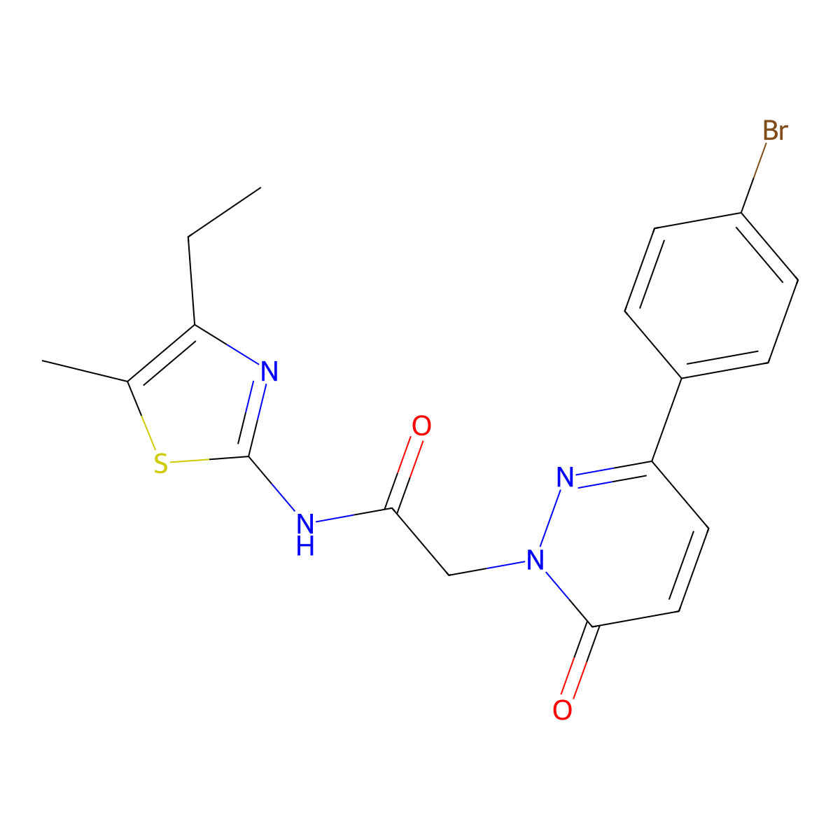 2-[3-(4-bromophenyl)-6-oxopyridazin-1(6H)-yl]-N-[(2Z)-4-ethyl-5-methyl-1,3-thiazol-2(3H)-ylidene]acetamide molecular structure, CAS 1282096-29-0