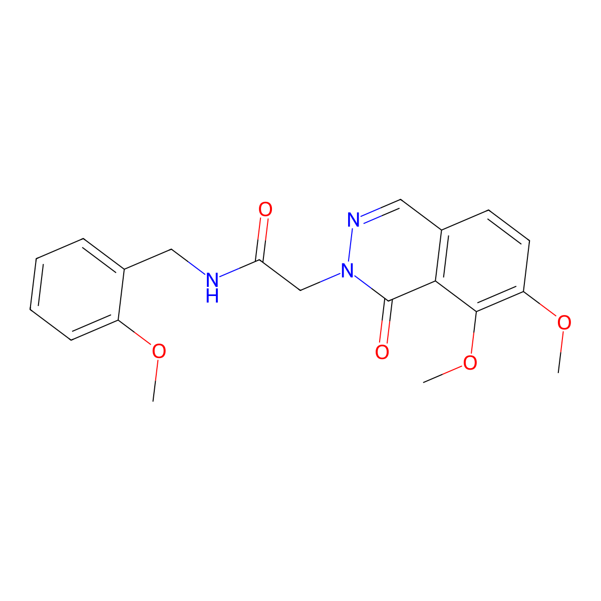 2-(7,8-dimethoxy-1-oxophthalazin-2(1H)-yl)-N-(2-methoxybenzyl)acetamide molecular structure, CAS 1282096-45-0