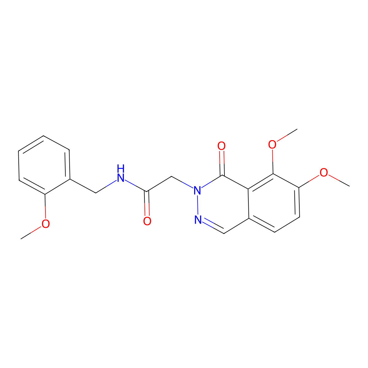 2-(7,8-dimethoxy-1-oxophthalazin-2(1H)-yl)-N-(2-methoxybenzyl)acetamide molecular structure, CAS 1282096-45-0