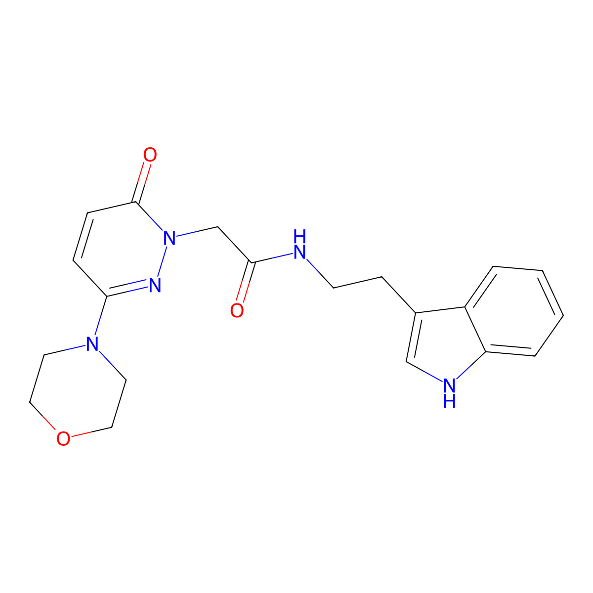 N-[2-(1H-indol-3-yl)ethyl]-2-[3-(morpholin-4-yl)-6-oxopyridazin-1(6H)-yl]acetamide molecular structure, CAS 1282096-49-4