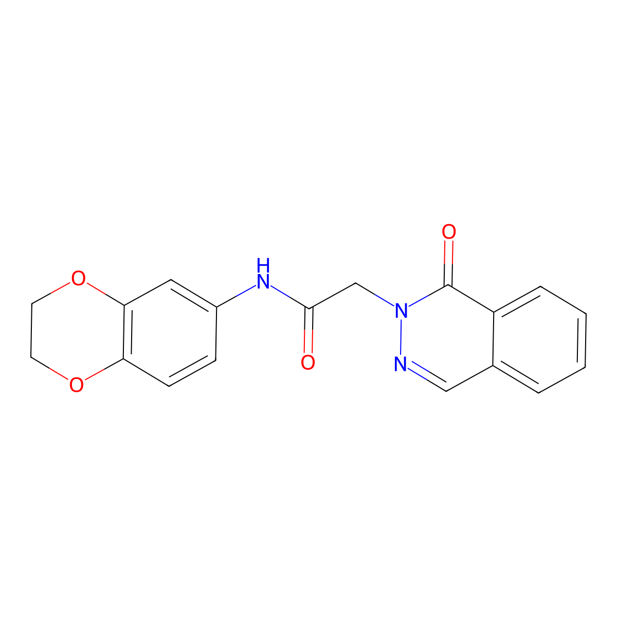 N-(2,3-dihydro-1,4-benzodioxin-6-yl)-2-(1-oxophthalazin-2(1H)-yl)acetamide molecular structure, CAS 1282096-60-9